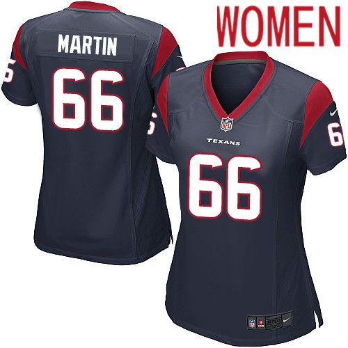 Women Houston Texans 66 Nick Martin Nike Navy Player Game NFL Jersey